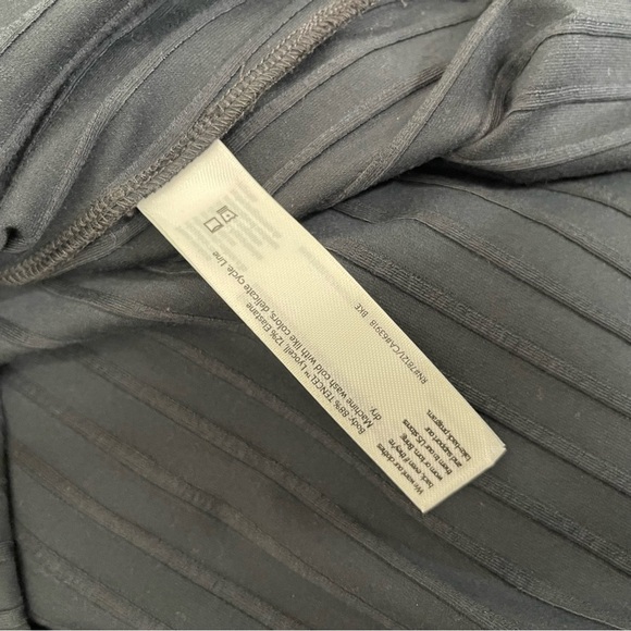 Eileen Fisher Washable Stretch Rib Funnel Neck 3/4 Sleeve Jersey Dress Blue XXS - Picture 10 of 10